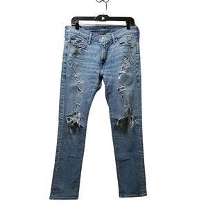 Abercrombie & Fitch Skinny Stretch Jeans Men’s 31x30 Blue Distressed Ripped